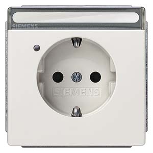 Siemens 5UB1854-1 – DELTA style, platinum metallic SCHUKO socket outlet 10/16 A 250 V Status indicator — photo 1 of 3