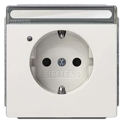 Siemens 5UB1854-1 – DELTA style, platinum metallic SCHUKO socket outlet 10/16 A 250 V Status indicator