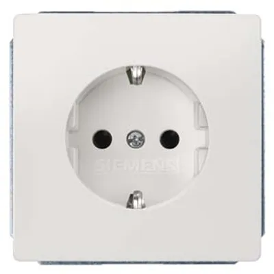 Siemens 5UB1855 – DELTA style, titanium white SCHUKO socket outlet 10/16 A 250 V with increased touch protection cover plate 68…