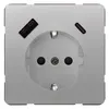 Siemens 5UB1870-1PM01 – DELTA style platinum metallic USB-SCHUKO socket outlet 2 USB A+C Power: Up to 18W — photo 2 of 3