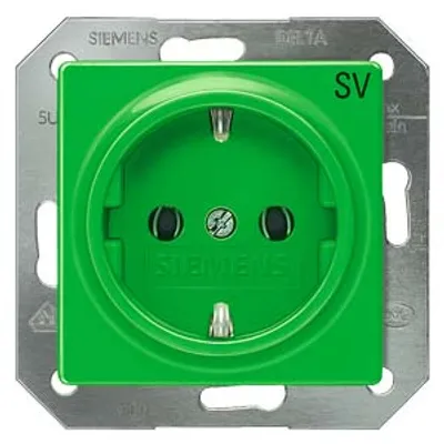 Siemens 5UB1910 – DELTA i-system green (SV) SCHUKO socket outlet 10/16 A 250 V With screwless Connection terminals with…