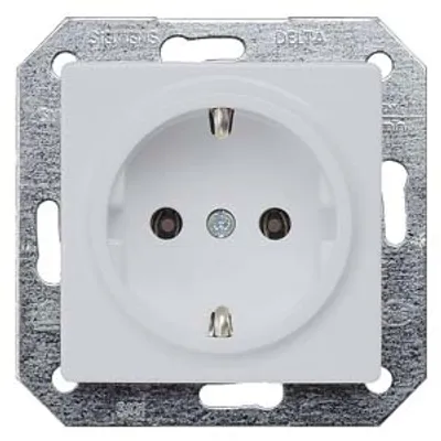Siemens 5UB1931 – DELTA i-system aluminum-metallic SCHUKO socket outlet 10/16 A 250 V With screwless Connection terminals cover…