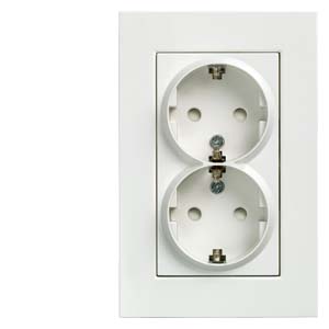 Siemens 5UB2213-3 – DELTA miro SCHUKO double socket outlet with frame 10/16 250 V with/without screw-type terminals with…