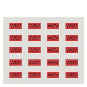 Siemens 5UH1086 – Labeling sheet with 20 adhesive labels in red for identification of Schuko device inserts of versions WSV — photo 2 of 2
