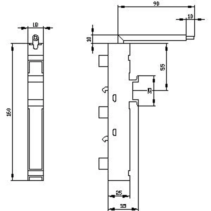 Siemens 8US2410-1HB10 – Busbar system 8US2, adapter 1-pole, 63 A, infeed of phase L1, connection cable 10 mm², 18 x 160 mm — photo 3 of 4
