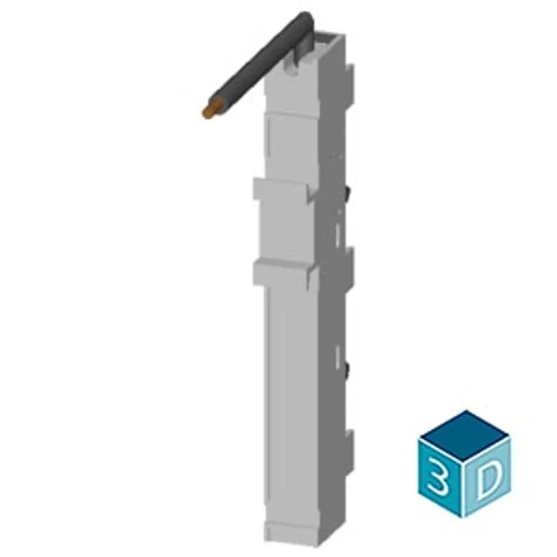 Siemens 8US2410-1HB20 – Busbar system 8US2, adapter 1-pole, 63 A, infeed of phase L2, connection cable 10 mm², 18 x 160 mm — photo 4 of 4