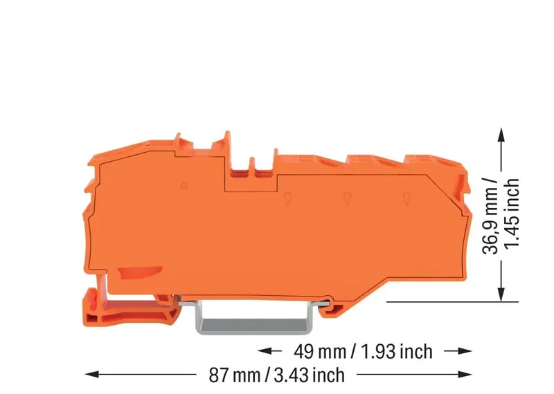 Distribution terminal block; with operating slots; 1 x 16 mm² / 6 x 4 mm²; with integrated end plate; suitable for Ex e II applications; side and center marking; for DIN-rail 35 x 15 and 35 x — photo 3 of 4