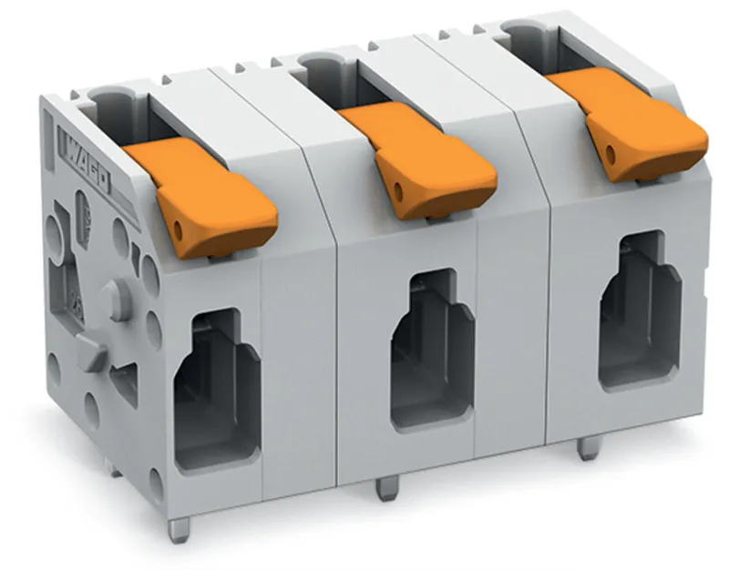 PCB terminal block; lever; 4 mm²; Pin spacing 11.5 mm; 6-pole; Push-in CAGE CLAMP®; gray — photo 1 of 3