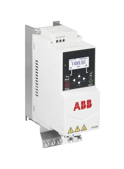ABB ACS180-04N-02A6-4 – LV AC machinery drive module, IEC: Pn 0.75 kW, 2.6 A, 400 V, UL: Pld 1 Hp, 2.1 A, 460 V ( ) ABB ACS180-04N-02A6-4 – LV AC machinery drive module, IEC: Pn 0.75 kW, 2.6 A, 400 V, UL: Pld 1 Hp, 2.1 A, 460 V ( )