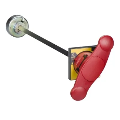 Schneider Electric 31053 – Extended rotary handle, front control, Compact INS/INV 320 to 630, Compact INSJ400, red handle on yellow front