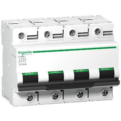 Schneider Electric A9N18523 – Miniature circuit breaker (MCB), Acti9 C120H, 4P, 80A, D curve, 15000A (IEC/EN 60898-1), 15kA (IEC/EN 60947-2)