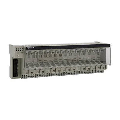 Schneider Electric ABE7P16T318 – Sub-base for plug-in relay ABE7 - 16 channels - fuses - isolator - relay 12.5 mm