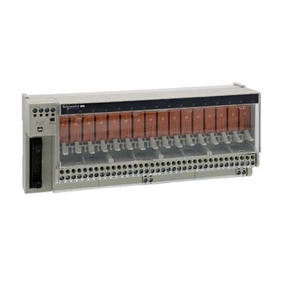 Schneider Electric ABE7R16T212 – Sub-base with plug-in electromechanical relay ABE7 - 16 channels - relay 10 mm