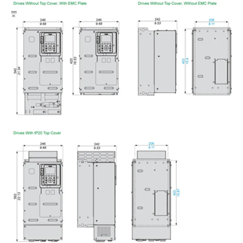 Schneider Electric ATV930U75Y6 – Variable speed drive, Altivar Process ATV900, ATV930, 7.5kW, 10hp, 500 to 690V, IP00 — photo 2 of 6