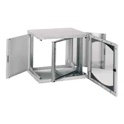Wall-Mounted Open Box 18U W600 D500 Swing 19" Glazed Door R7035