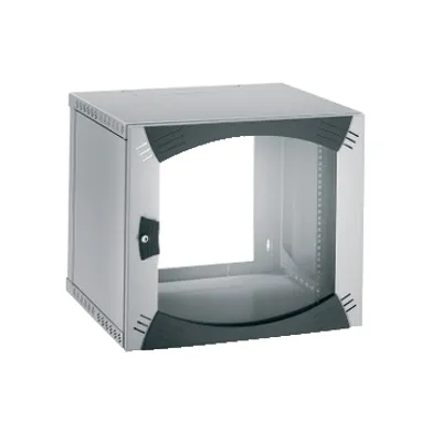 Wall-Mounted Open Box 6U W600 D500 Fixed 19" Glazed Door R7035