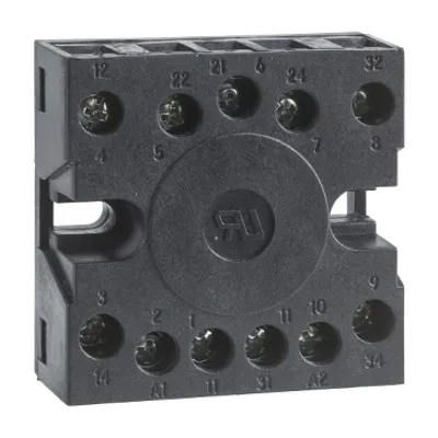 Schneider Electric RE48ASOC11AR – Socket, Harmony Timer Relays, for RE48 relays, screw terminals connections on rear face, 11 pins, IP 20