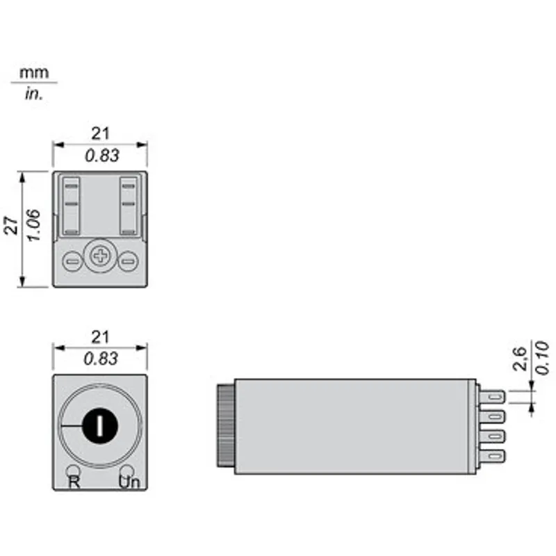 single function relay, Harmony Timer Relays, 5A, 2CO, 0.1s..100h, on delay, 230V AC — photo 2 of 12