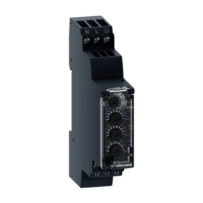 Schneider Electric RM17JA12M7 – Current control relay, Harmony Control Relays, 5A, 1CO, overcurrent and undercurrent, 0.5...10A, 220 to 240V AC