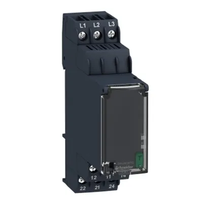Schneider Electric RM22TG20 – Harmony, Modular 3-phase supply control relay, 8A, 2 CO, 183…528VAC