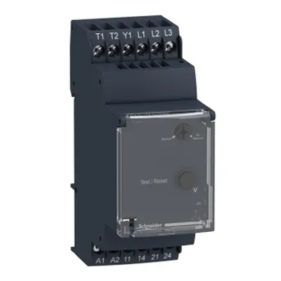 Schneider Electric RM35TM250MW – 3-phase control relay, Harmony Control Relays, 5A , 2NO, 24..240V AC DC
