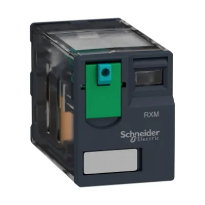 Harmony, Miniature plug-in relay, 6 A, 2 CO, with lockable test button, 220 V DC