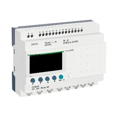 Schneider Electric SR2A201BD – Compact smart relay, Zelio Logic SR2 SR3, 20 IO, 24V DC, no clock, display