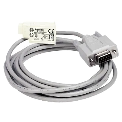Schneider Electric SR2CBL01 – Connecting cable, Zelio Logic SR2 SR3, SUB-D, 9 pin, PC, for smart relay, 3m