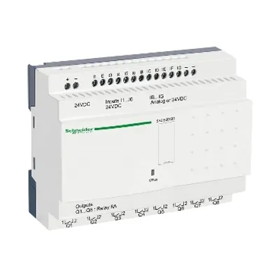 Schneider Electric SR2E201BD – Compact smart relay, Zelio Logic SR2 SR3, 20 IO, 24V DC, clock, no display