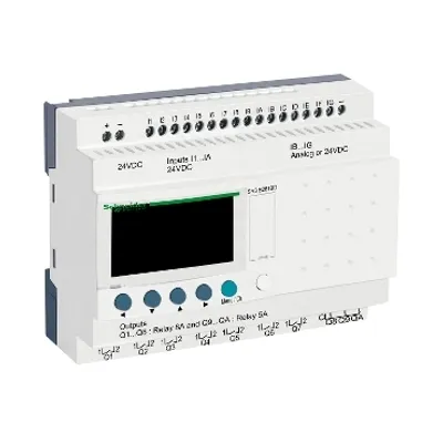 Schneider Electric SR3B261BD – Modular smart relay, Zelio Logic SR2 SR3, 26 IO, 24V DC, clock, display, 10 relay outputs