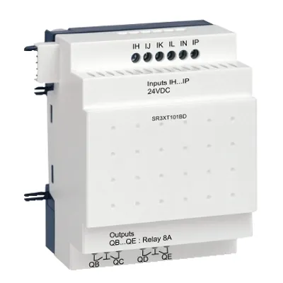 Schneider Electric SR3XT101BD – Discrete IO extension module, Zelio Logic SR2 SR3, 10 IO, 24V DC