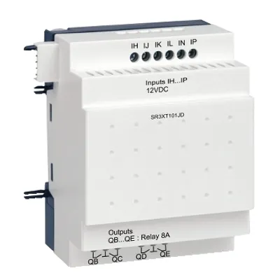 Schneider Electric SR3XT101JD – Discrete I/O extension module, Zelio Logic, 10 I/O, 12 V DC