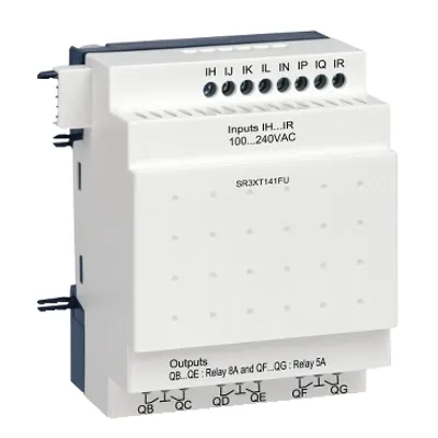 Schneider Electric SR3XT141FU – Discrete IO extension module, Zelio Logic SR2 SR3, 14 IO, 100 to 240V AC