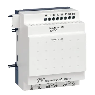 Schneider Electric SR3XT141JD – Discrete IO extension module, Zelio Logic SR2 SR3, 14 IO, 12V DC