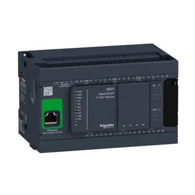 Schneider Electric TM241CE24T – Logic controller, Modicon M241, 24 IO, transistor, PNP, Ethernet