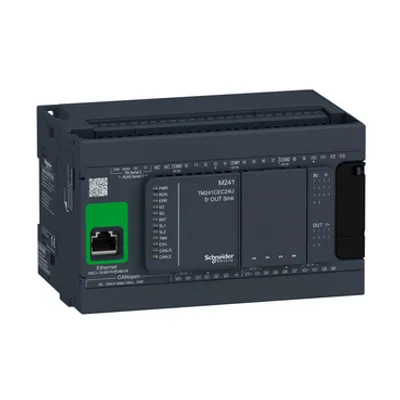 Schneider Electric TM241CEC24U – Logic controller, Modicon M241, 24 IO, transistor, NPN, Ethernet CAN master