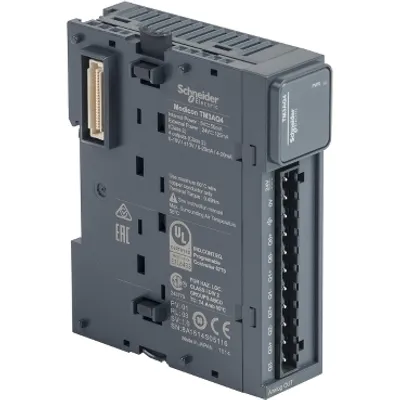 Schneider Electric TM3AQ4 – Analog output module, Modicon TM3, 4 outputs, screw, 24V DC