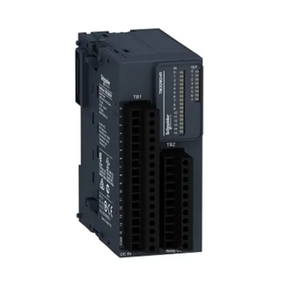 Schneider Electric TM3DM24R – Discrete IO module, Modicon TM3, 24 IO, 16 inputs, 8 relay outputs, screw, 24V DC