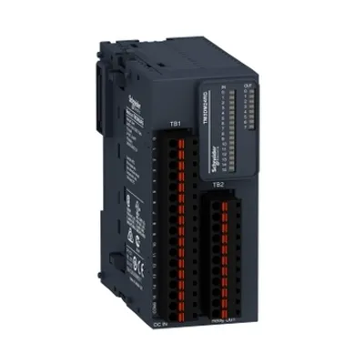 Schneider Electric TM3DM24RG – Discrete IO module, Modicon TM3, 24 IO, 16 inputs, 8 relay outputs, spring, 24V DC