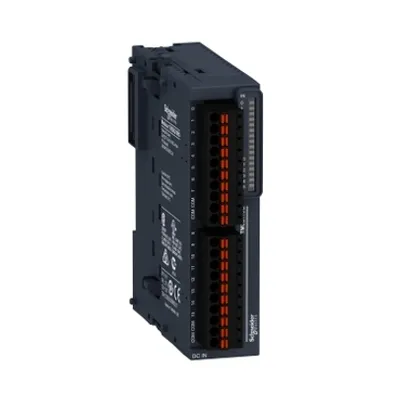 Schneider Electric TM3DQ16RG – Discrete output module, Modicon TM3, 16 relay outputs, spring, 24V DC