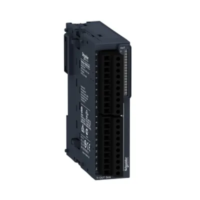 Schneider Electric TM3DQ16U – Discrete output module, Modicon TM3, 16 outputs transistor NPN, screw
