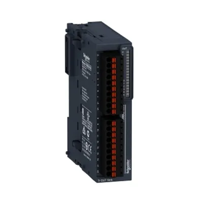 Schneider Electric TM3DQ16UG – Discrete output module, Modicon TM3, 16 outputs transistor NPN (spring)