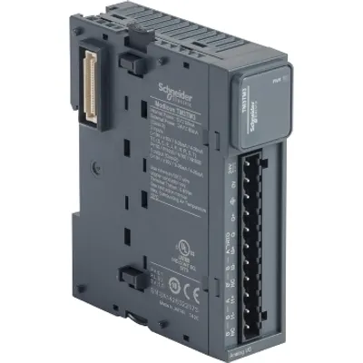 Schneider Electric TM3TM3 – Analog IO module, Modicon TM3, 2 analog or temperature inputs, 1 analog output, screw, 24V DC