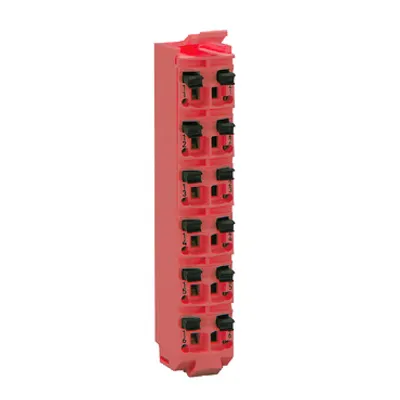 Schneider Electric TM5ACTB52FS – Modicon TM5, Safety coded terminal block, 12 contacts, red, quantity 1