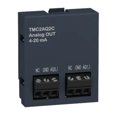 Schneider Electric TMC2AQ2C – Analogue output cartridge, Modicon M221, 2 analog current outputs, IO extension
