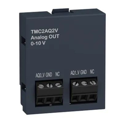 Schneider Electric TMC2AQ2V – Analogue output cartridge, Modicon M221, 2 analog voltage outputs, IO extension