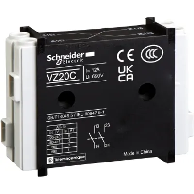 Schneider Electric VZ20 – Auxiliary contact block,TeSys Control,1 NO + 1 NO,for V02-V6