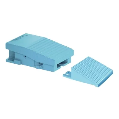 Schneider Electric XPEM129 – Single foot switch, Harmony XPE, metal, blue, without cover, 1 step with analog output, 1 contact 2 NC+2 NO, IP66