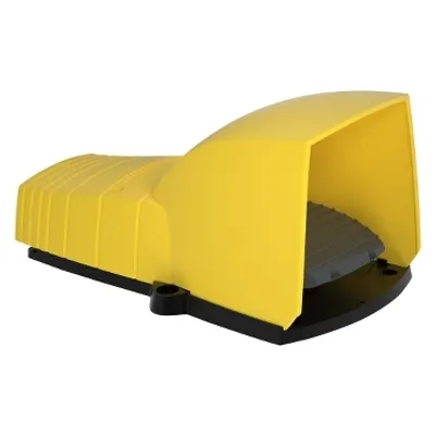Schneider Electric XPEY310 – Single foot switch, Harmony XPE, plastic, yellow, with cover, 1 step, 1 contact 1NC+NO, IP55